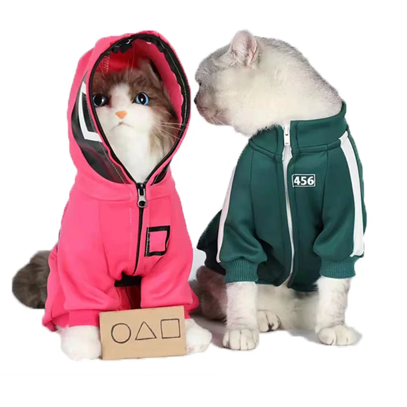 

2021 Squid Game Round Six Cosplay Costume Dogs Cats Cute Pet Costume Cos Props Accessories Halloween Carnival Christmas Party