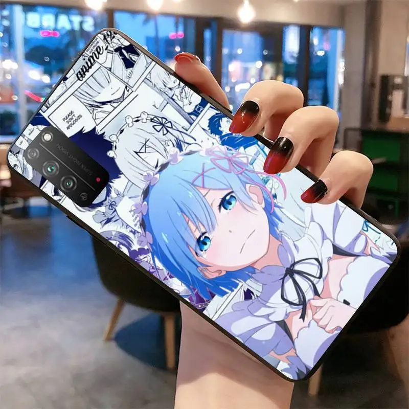 

Anime Re Zero Rem Phone Case for Huawei Honor 30 20 10 9 8 8x 8c v30 Lite view 7A pro