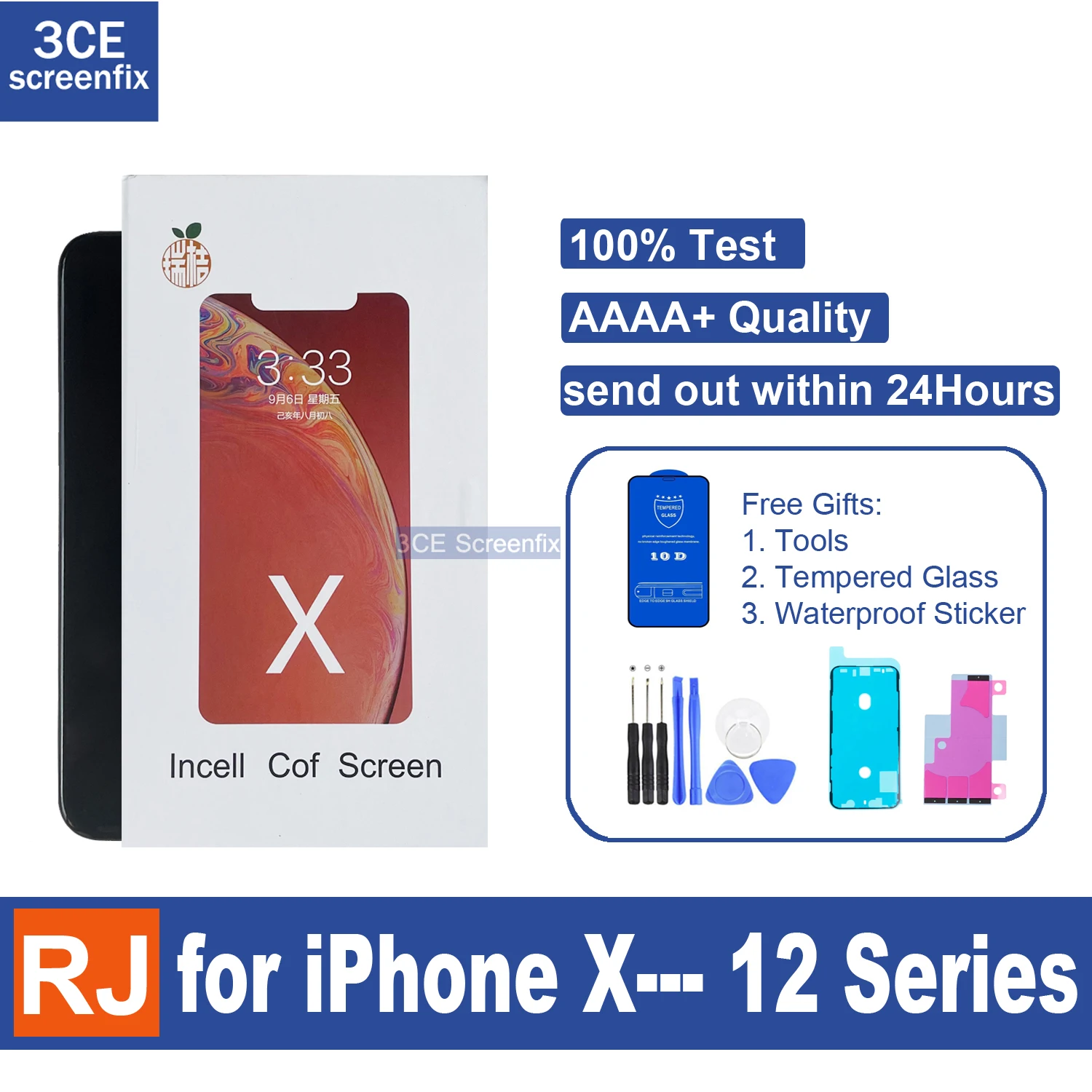 

ЖК-дисплей RJ INCELL для iPhone X Xs max 11 12 Pro Max, сенсорный ЖК-экран в сборе, запасные части