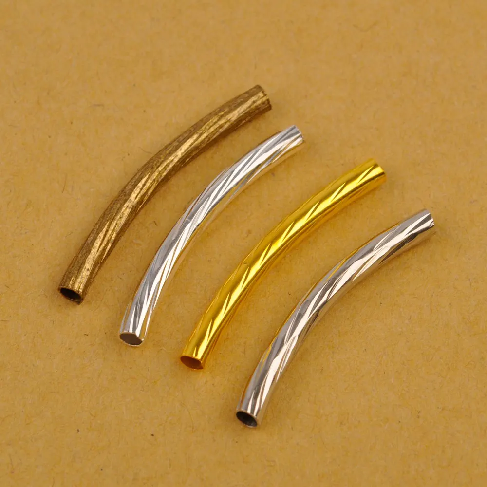 500 шт изогнутая прокладка трубки бусины коннектор ювелирных изделий для