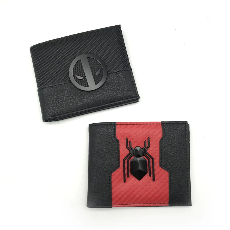 

Wallet Coin Purse Disney Anime Embossed Spider-Man Wallet Short Men's and Women's Life and Death Boy Pupils Purse PU Leather
