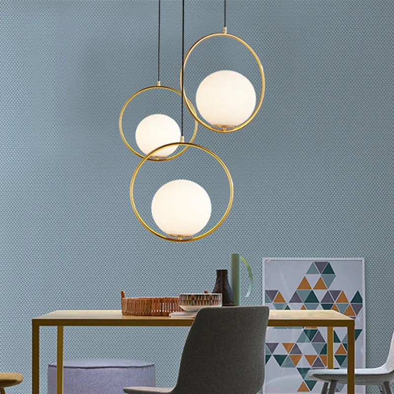 

Modern Style Living Room Bedroom Minimalist Restaurant Pendant Light Nordic Clothing Decoration Glass Ball Pendant Lamp Bed