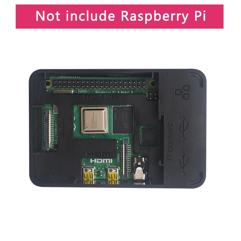 Raspberry Pi 4 чехол ABS корпус черный корпус совместимый вентилятор охлаждения для Raspberry Pi 4 Модель B