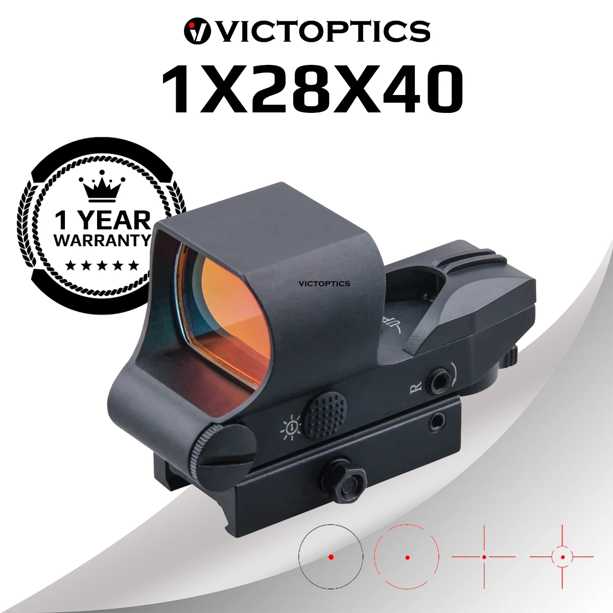 Прицел VictOptics RAG 1x28x40 Airsoft прицел для охоты с красной точкой Коллиматорный 21 мм