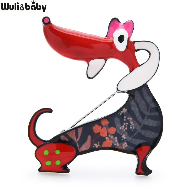 Wuli &amp bby броши в форме собаки Женская эмалированная брошь с большими ушками