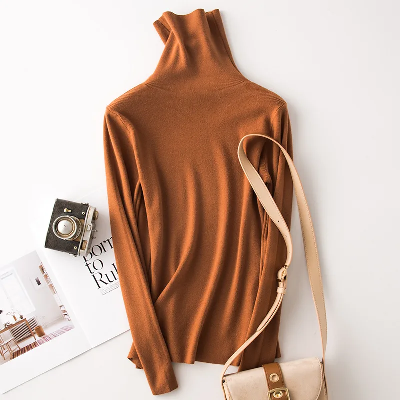 Autumn winter Sweater Women pullover Knitted soft wool blend Piles turtleneck sweaters female jumper womens clothing | Женская одежда
