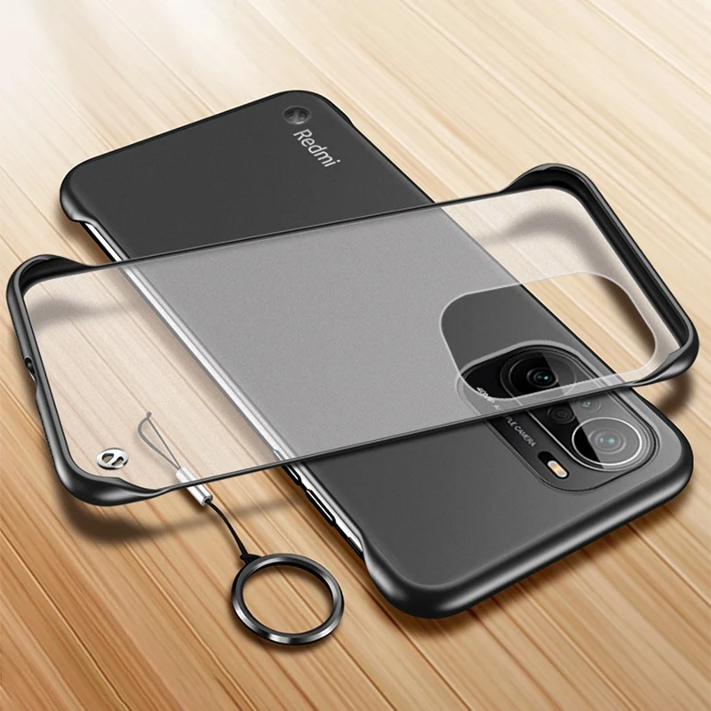 frameless ring phone case for xiaomi mi 11i 9t poco f2 pro f3 matte pc hard back cover case for redmi k20 k30 ultra k40 pro plus free global shipping