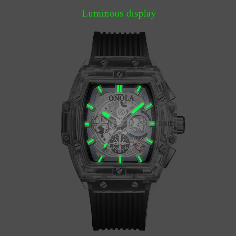 

Personality 2021 New Brand Luxury Unique Domineering Watch Men Quartz Multi-Function Tonneau-Shaped Dial Strange Couple Watches