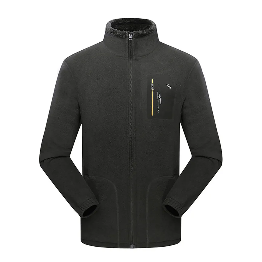 Army Green Мужские пальто и куртки зимняя уличная велосипедная куртка Мужская Утепленная Коралловая флисовая куртка с воротником-стойкой спортивная мужская ветровка куртки - Цвет: Army Green