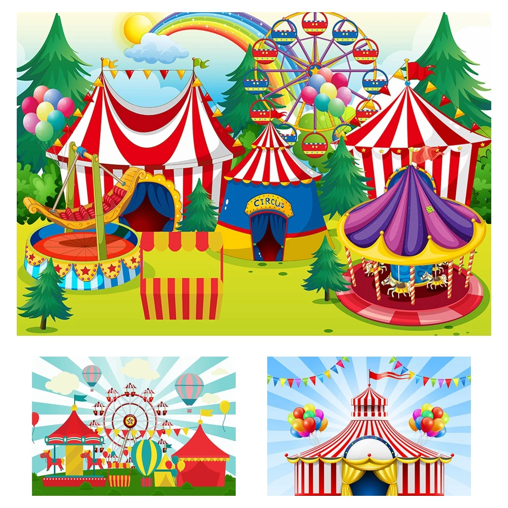 

Mocsicka Circus Theme Backdrop for Photography Baby Portrait Photo Background Decoration Birthday Backdrops Banner Photo Shoot