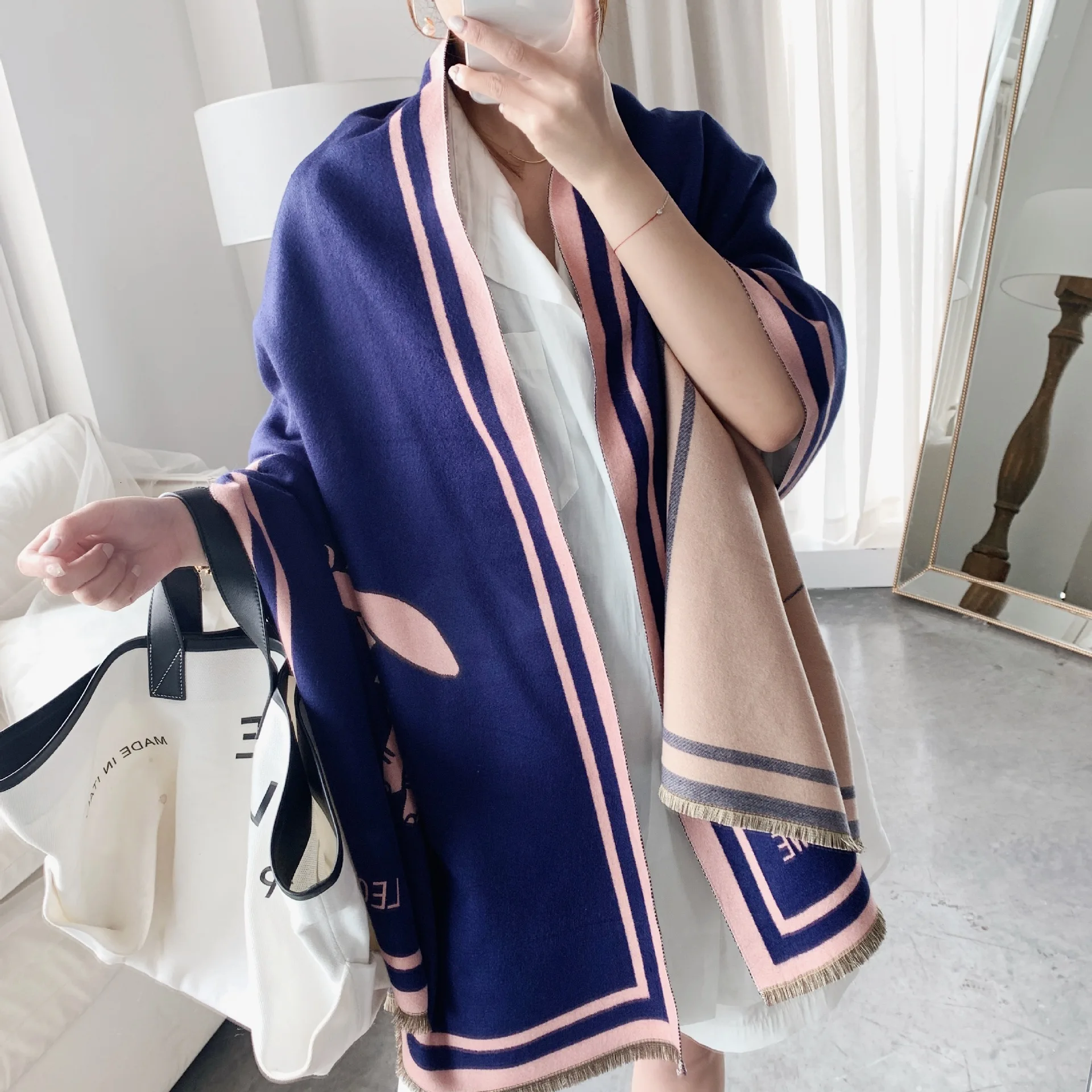 INS маленький летающий слон кашемировый двусторонний сохраняющий тепло шарф