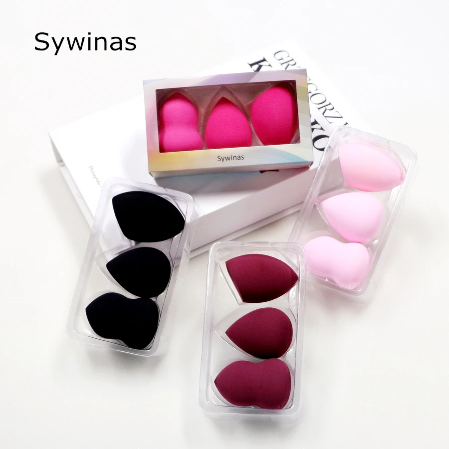 

Sywinas 3pcs/box big makeup sponge puff set cosmetics make up foundation microfiber sponge powder puff.