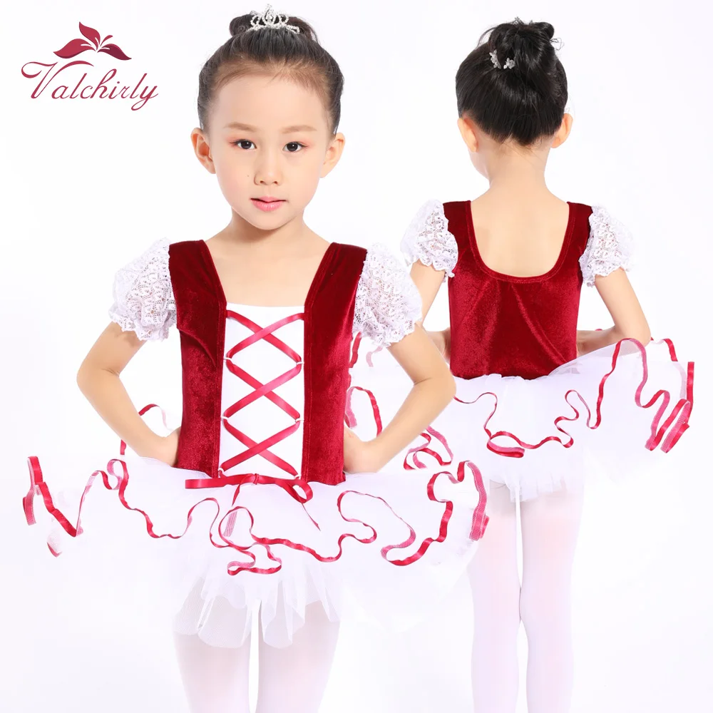 Розовое балетное танцевальное платье для девочек бархатные Детские балетные