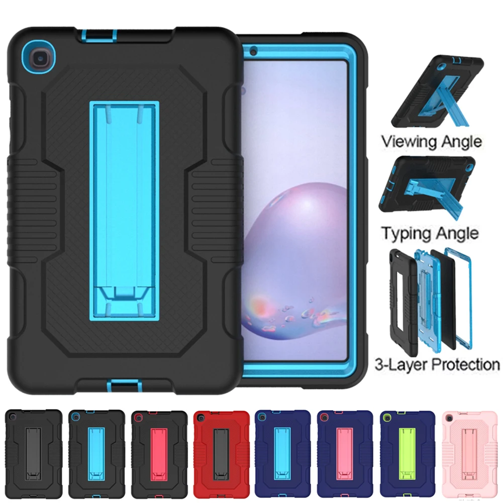 

Heavy Duty Armor Stand Case For Samsung Galaxy Tab A 8.4 2020 T307 Shockproof Protective Shell Silicone Rubber Tablet Cover