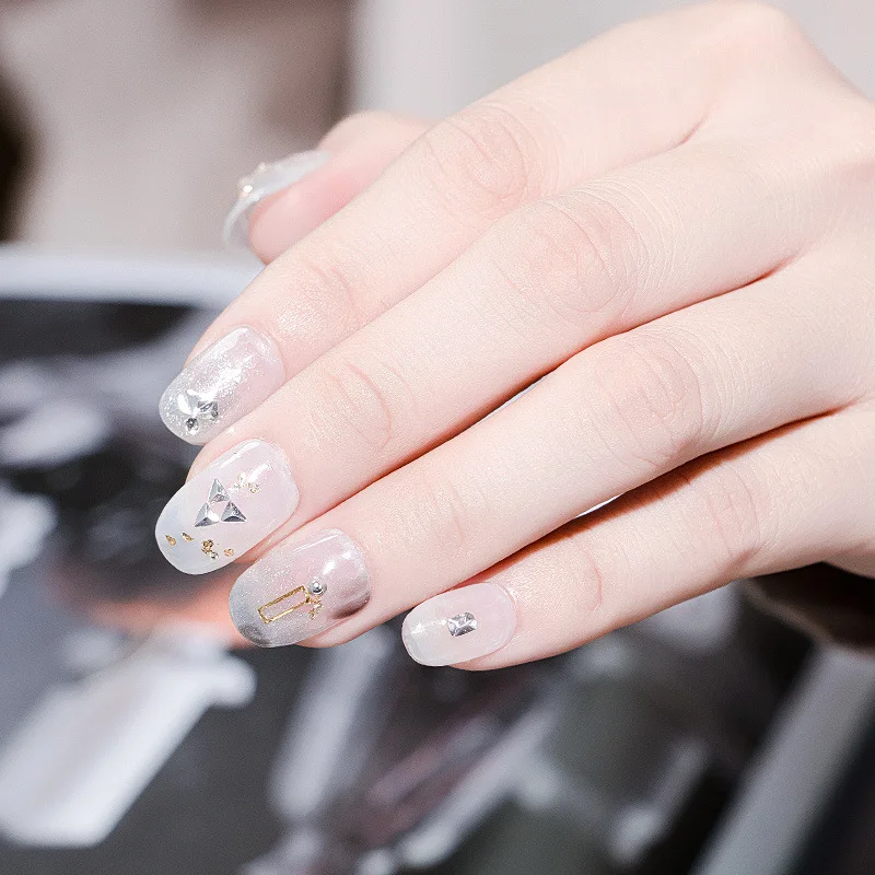 

Nail 3D Sequins Silver Diamond Round Butterfly Triangle Five-pointed Star Various Shapes In Paper Box Nail Art Decorations