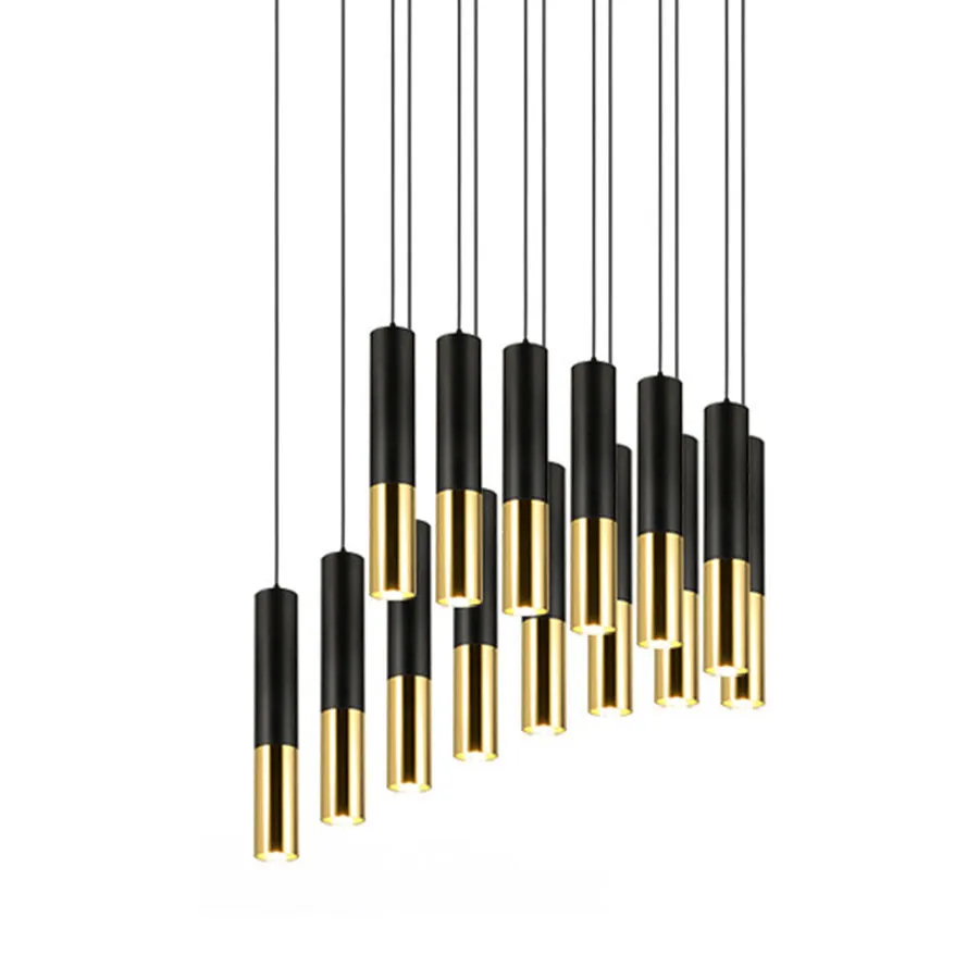 

Thrisdar Nordic Long Tube led Pendant Lamp Kitchen Island Dining Room Shop Bar Counter Hanging Light Cylinder Pipe Pendant Light