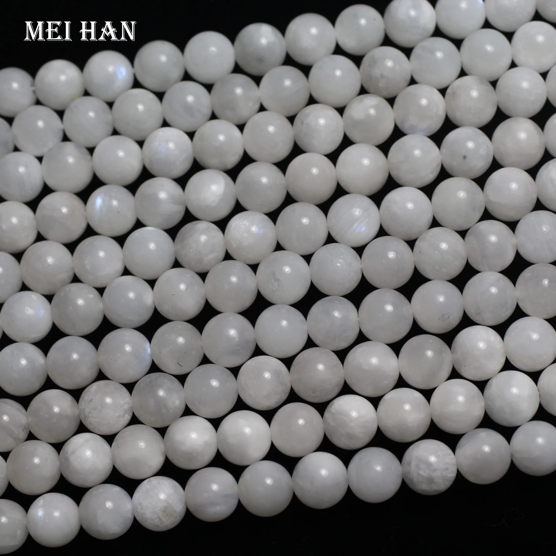 Meihan оптовая продажа (1 нить) подлинный A + 8 ± 0 2 мм синий лунный камень гладкие
