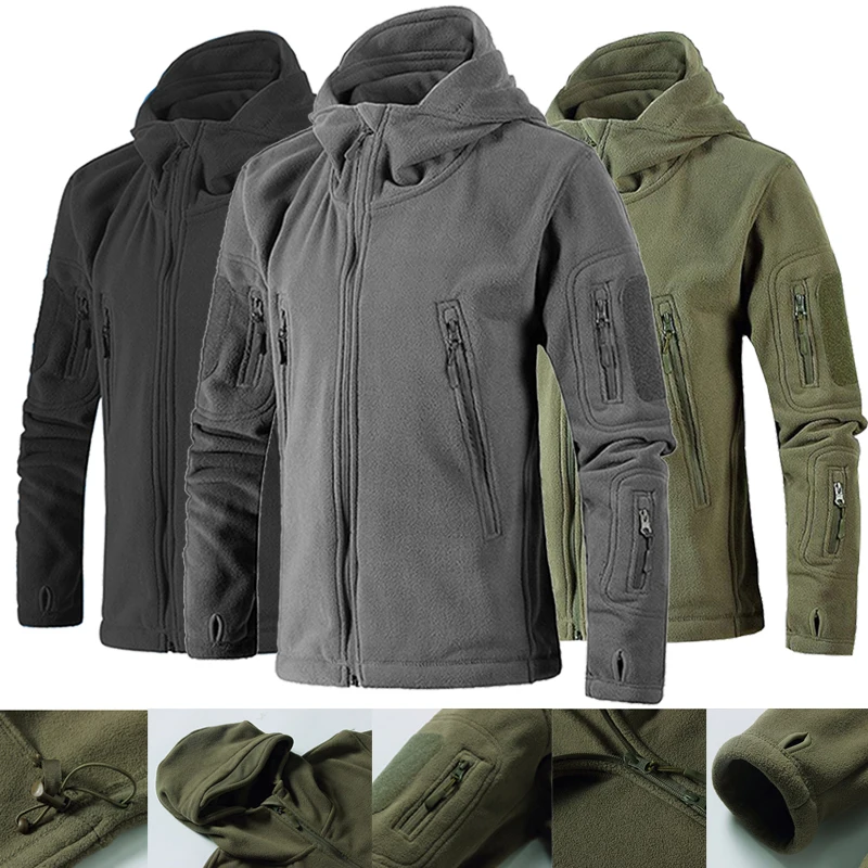 Уличная мягкая оболочка Тактическая Военная одежда для рыбалки Мужская Флисовая