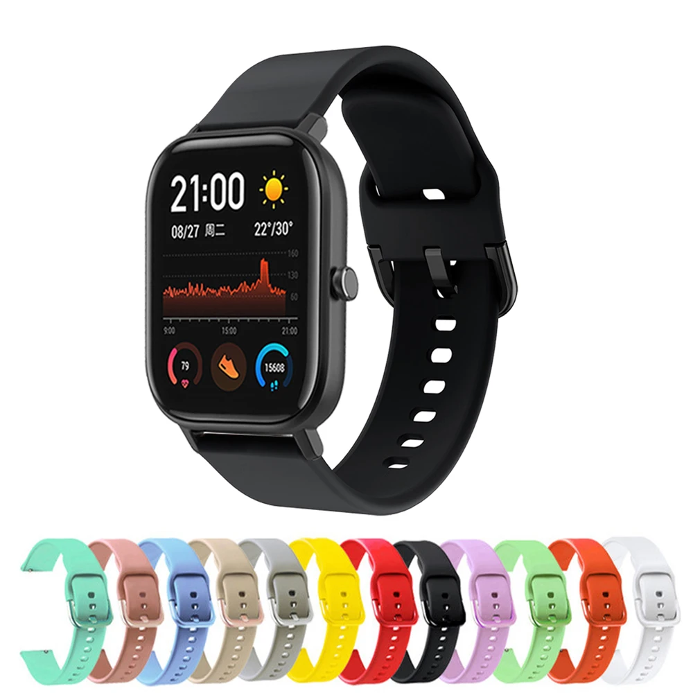 

Ремешок силиконовый для COLMI P8/P8 Plus Pro/P9, сменный спортивный браслет для Amazfit Bip S Lite/Bip U Pro, 20 мм
