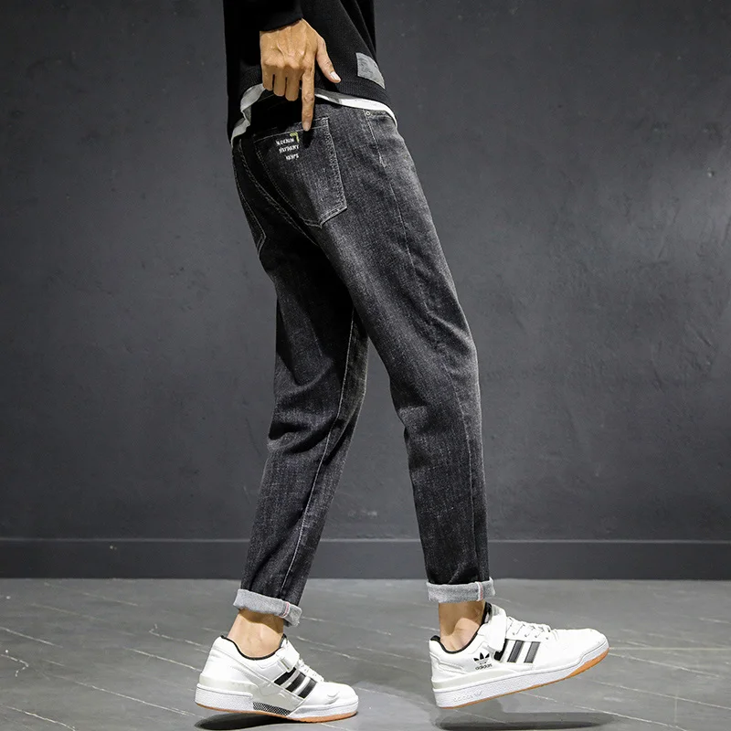 2021 New Men's Jeans Pencil Classic Casual Cotton Jogging Jeans Streetwear High Quality Denim Pants Black Zipper Fly Trousers
