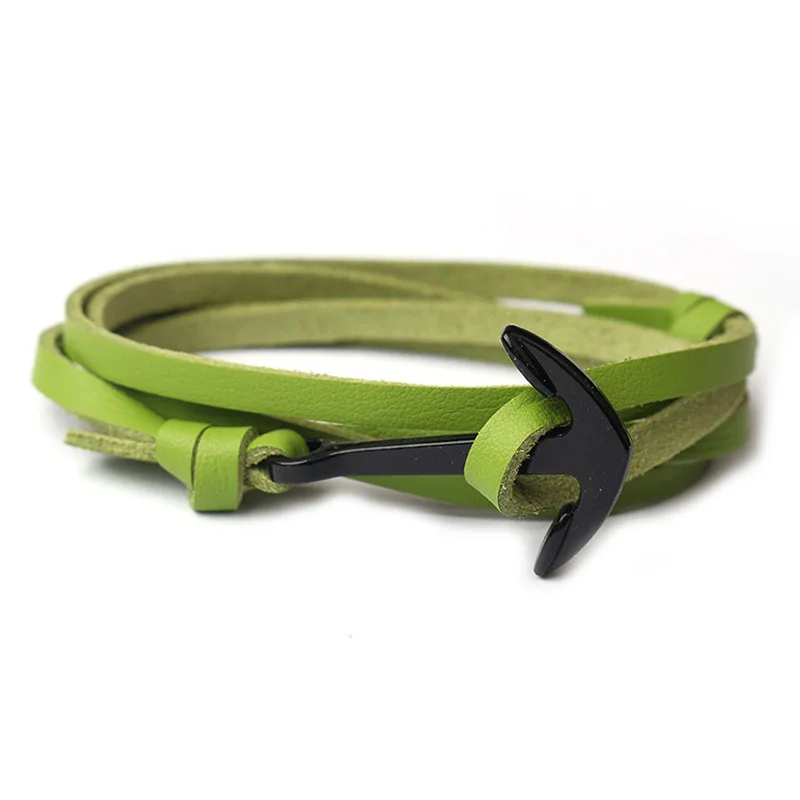 Кожаный браслет мужские ювелирные изделия модный с якорем женский мужской