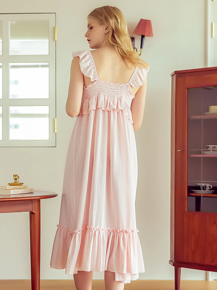 Ночная рубашка размера плюс кружевное хлопковое нижнее белье для дома ночная