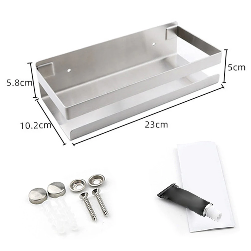 

Shower Shelf Bathroom Accessories Space Aluminum Black/White Bathroom Shelves Kitchen Wall Shelf Shower Storage Rack Organizer