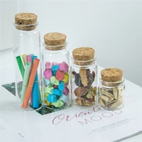 50pcs diameter 37mm 20ml 50ml 65ml 90ml empty clear glass container with cork mini wishing bottles refillable craft vials