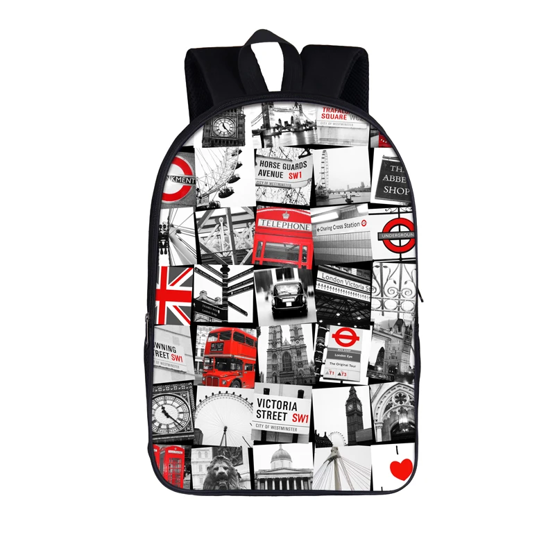 Карта мира/Лондон Пейзаж/Эйфелева башня рюкзак для мужчин и женщин дорожная