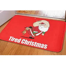 Flannel Doormat Happy Christmas Decorations Funny Santa Xmas Design Living Room Carpet Soft Plush Cartoon Bath Mats Anti-slip (3)