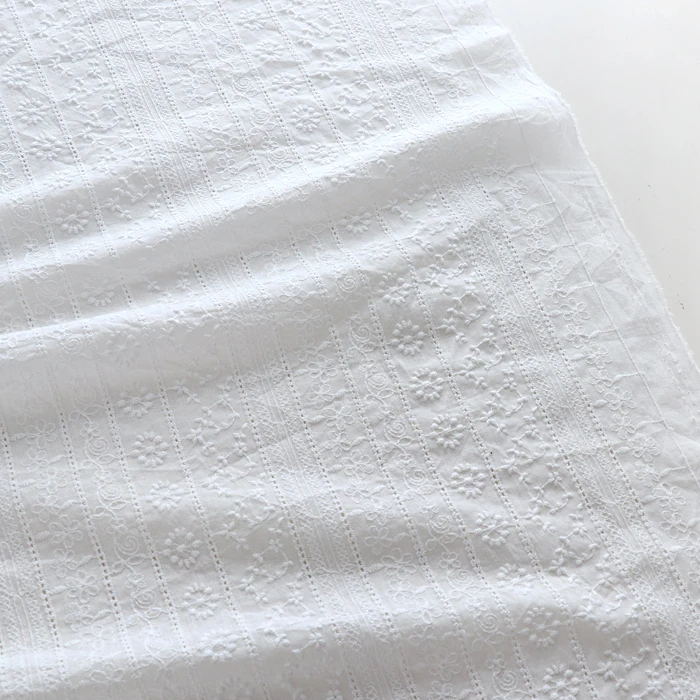 

Pure Cotton Fabric Embroidered Hollow Garment Fabric For Dress Shirt Tablecloth Handmade Diy Material