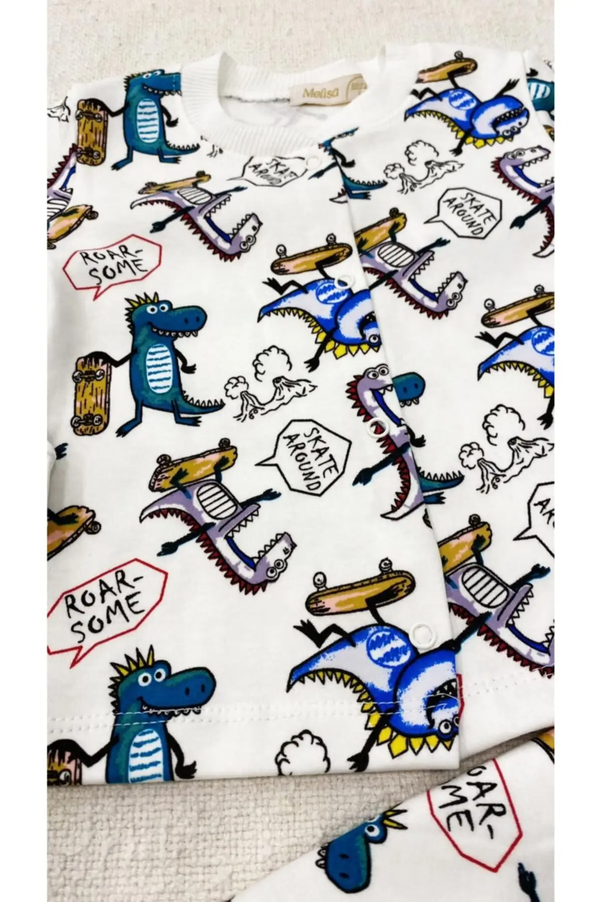 

Child Pajamas 100 Cotton Front Snaps Dinosaur Pattern