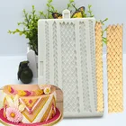 Форма силиконовая для выпечки сделай сам из вязаной шерсти и смолы, для кухни, кондитерских изделий, десертов, помадные формы, украшения для торта, Формочки в форме кружева для шоколада