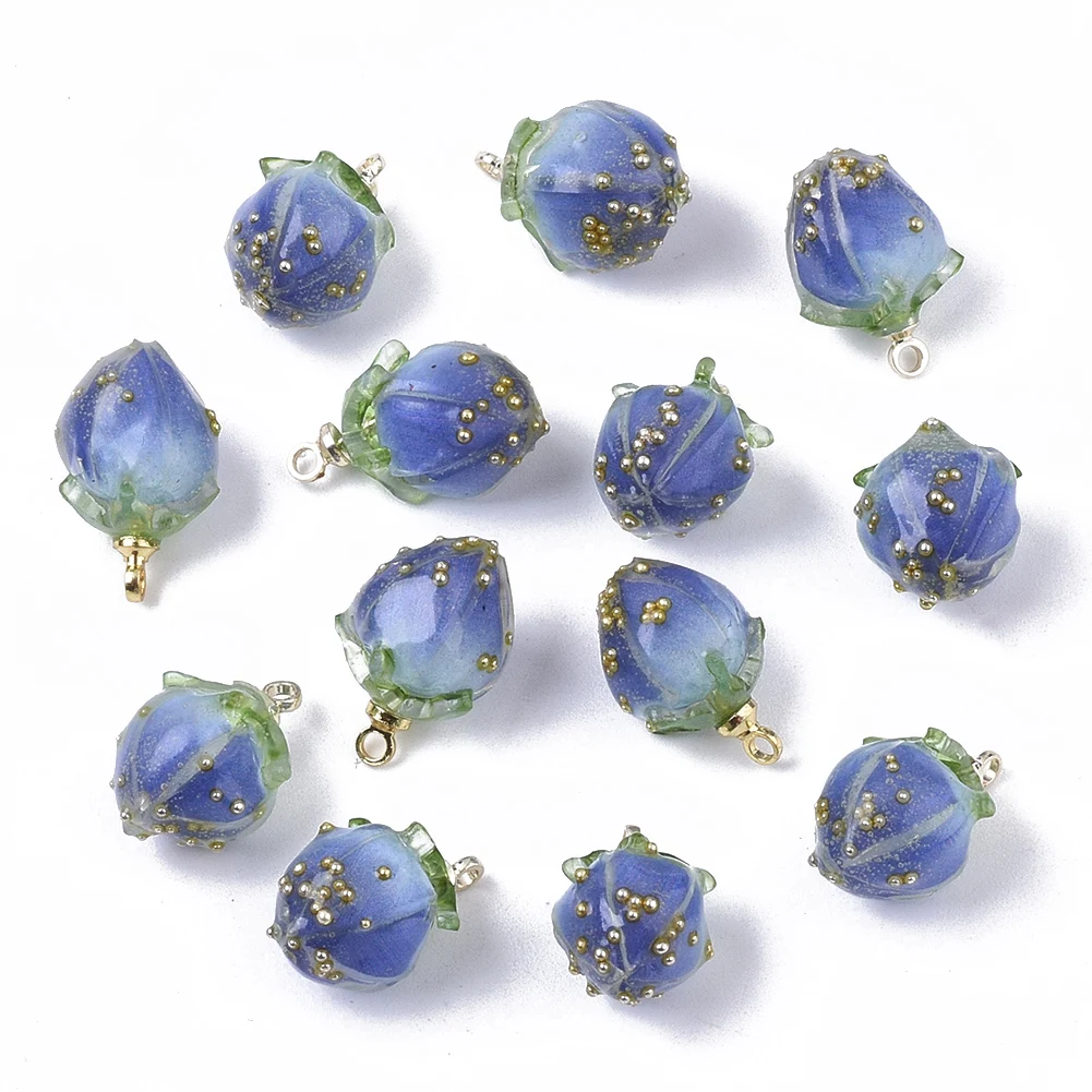 

20Pcs Handmade Natural Real Floral Dried Flower Epoxy Resin Pendants Mini Bud Charms DIY Earrings Necklace Making Findings