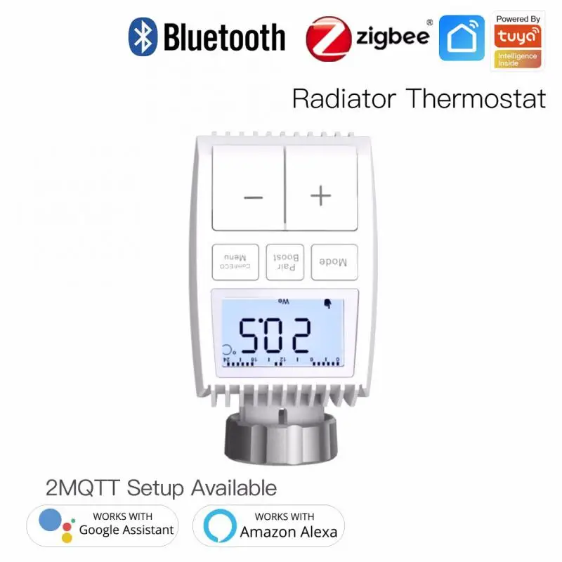 

Tuya ZigBee3.0 / Bluetooth Radiator Actuator Valve LED Display Smart Thermostat Temperature Controller For Alexa Google Home