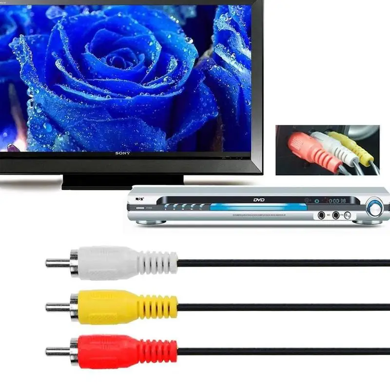 5 футов 1080P HDTV конвертер совместимому с HDMI Мужской до 3 RCA аудио видео кабель AV