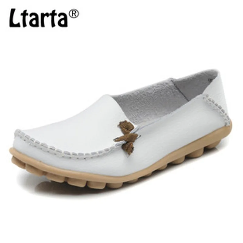 COWCOM кожаные туфли для матерей повседневная обувь белые на плоской подошве из