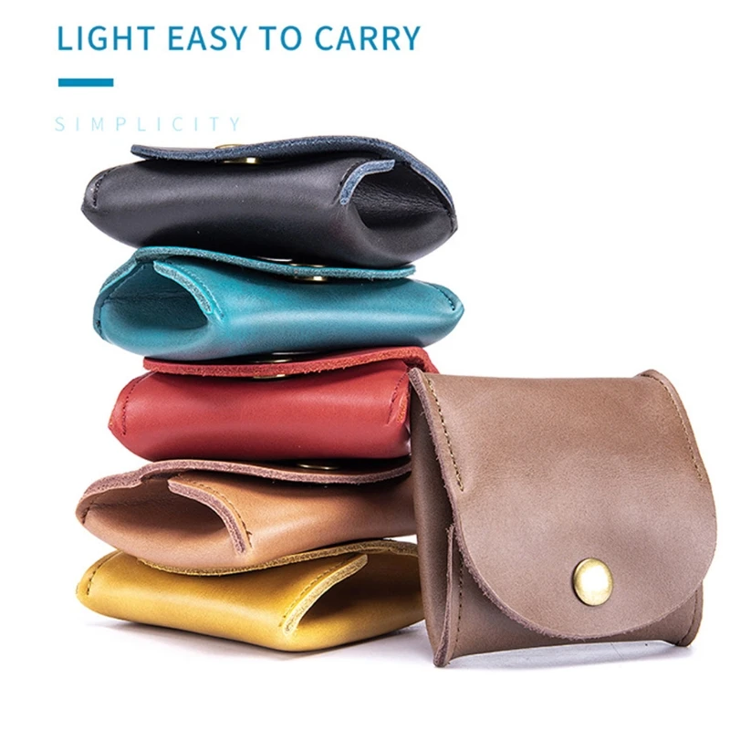 

Adult Kids Mini Coin Purse Earbuds Earphone Holder Bag for Women Men PU Leather Small Wallet Change Organizer Bag 6 Colors