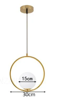 Round Dia 30cm Американские стеклянные шаровые подвесные светильники, железный обруч, подвесной светильник для спальни, кафе, ресторана, бара, внутреннего освещения, декоративный светильник, светильники - Цвет корпуса: Round Dia 30cm