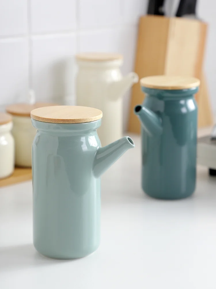 

Nordic Ceramic Seasoning Tank Salt Sugar Pepper Spice Organizer Jar Canister Set Kitchen Accessories Condiment Dispenser Oil Can