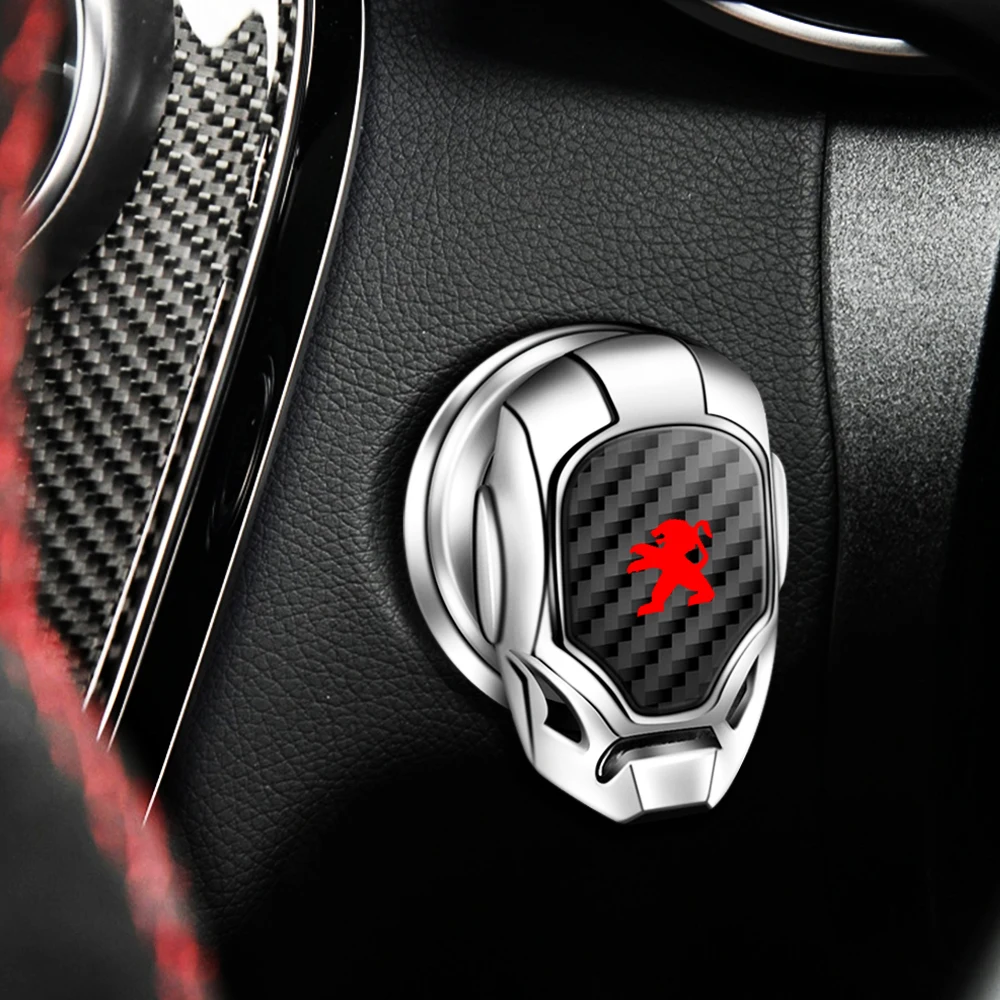 

Car Switches Button Covers Interior Engine Ignition Start Button Protective Cover For Peugeot 107 206 207 301 308 408 508 2008