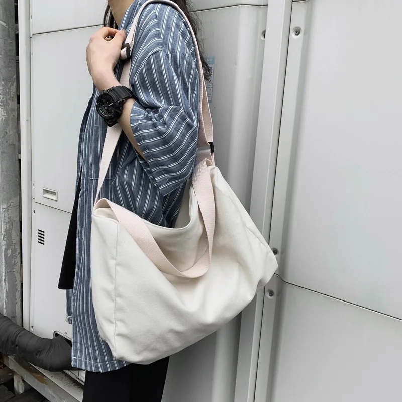 Холщовая Сумка женская наплечная большая вместительная в японском стиле ins с