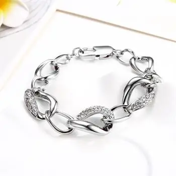 

Environmentally Friendly Platinum Oval Czech Diamond Bracelet B022 LKN18KRGPB023
