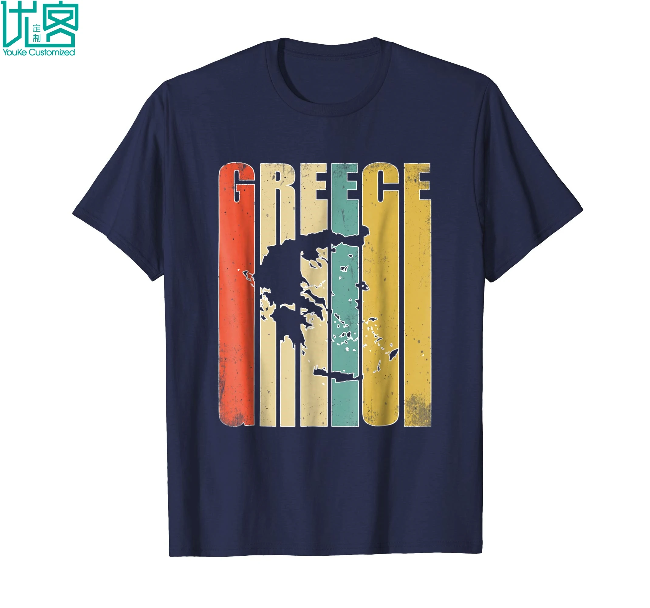 Винтажная футболка в греческом стиле Уникальные повседневные футболки с