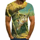 Летние Новые товары, модная мужская и женская футболка с 3D принтом, уличная футболка в стиле хип-хоп с коротким рукавом и принтом рыбы