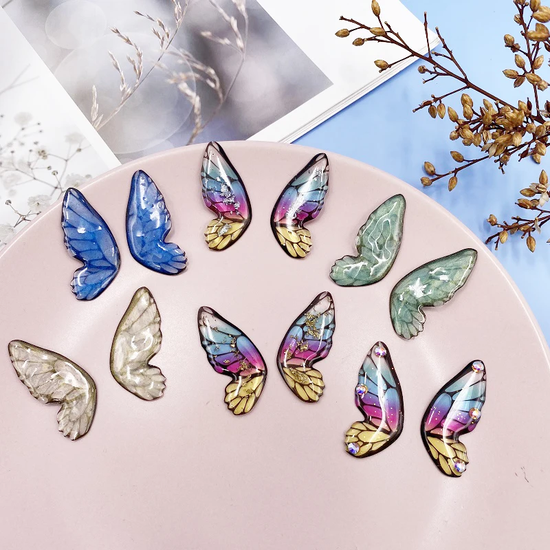 

Minar Fantasy Rainbow Butterfly Drop Dangle Earrings for Women Romantic Gradient Resin Sequins Simulation Wing Earrings Brincos