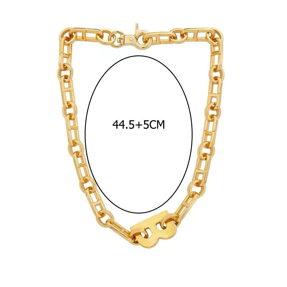 B буквенный Чокер-ожерелье в стиле панк цепочка для ключицы подвеска Золотая