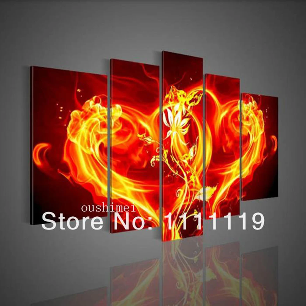 Ручная работа 5 P любовь Абстрактная Картина на холсте Современная Романтика