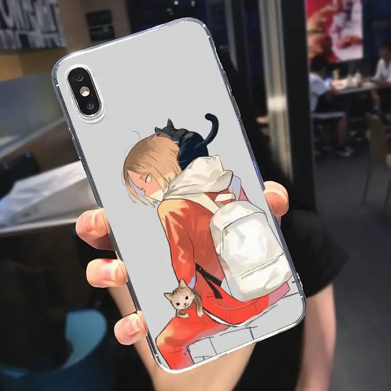 

Anime Kenma Kozume volleyball Haikyuu Phone Case Transparent soft For iphone 5 5s 5c se 6 6s 7 8 11 12 plus mini x xs xr pro max