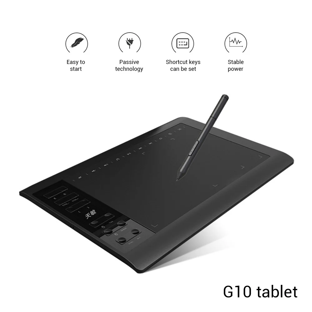 

Планшет для рисования 10moons G10, 8192 уровней, ЖК-дисплей 10x6 дюймов, графический цифровой планшет для компьютера мобильный телефон, ноутбука